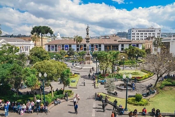 Independence Square, the principal and central public square of Quito, Ecuador, South
