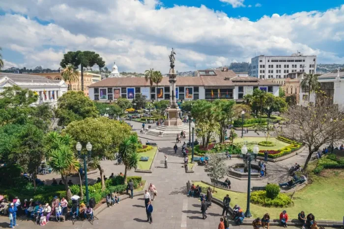 Framed Print : Independence Square, the principal and central public square of Quito, Ecuador, South Framed Print : Independence Square, the principal and central public square of Quito, Ecuador, South
