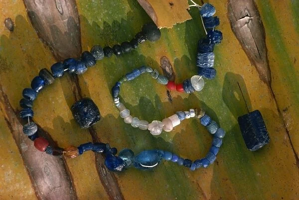 Indian blue glass beads (pre-Columbian)