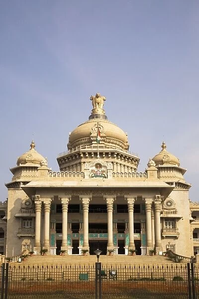 The Indo-Saracenic style Vidhana Soudha (the Karnataka State Legislative Assembly) in Bangalore