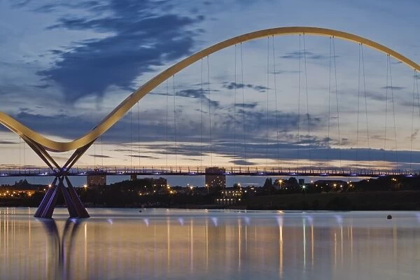 Infinity Bridge, built in 2009, over the River Tees, Stockton-on-Tees, County Durham
