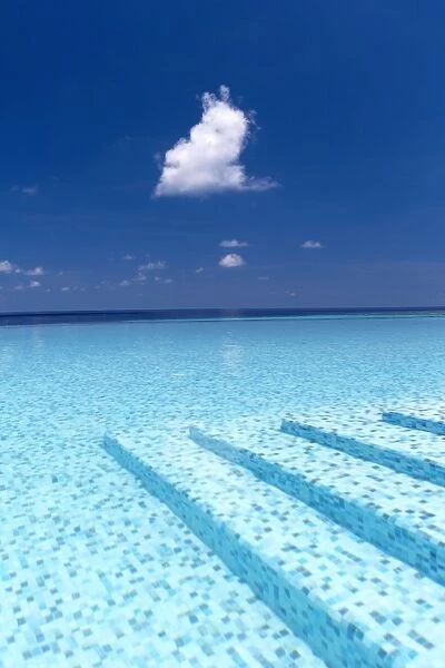 Infinity pool in the Maldives, Indian Ocean, Asia