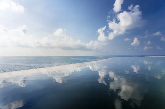 Framed Print : Infinity pool reflecting the sky and clouds with sea visible in the distance, Silavadee Pool Spa Resort, Koh Samui, Thailand, Southeast Asia, Asia Framed Print : Infinity pool reflecting the sky and clouds with sea visible in the distance, Silavadee Pool Spa Resort, Koh Samui, Thailand, Southeast Asia, Asia