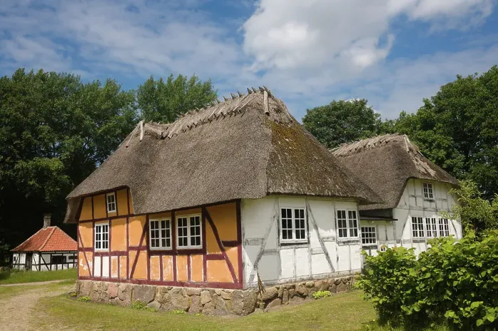 Framed Print : The Inn at Hjerl Hede Open Air Museum with the Smithy at left, near Vinderup, Denmark, Europe Framed Print : The Inn at Hjerl Hede Open Air Museum with the Smithy at left, near Vinderup, Denmark, Europe