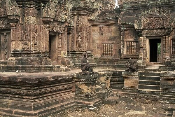 Inner enclosure of Bante Srei (Banteay Srei) Temple, dating from the 10th century