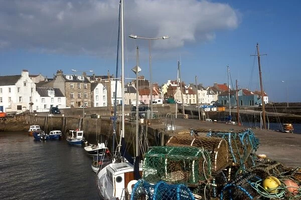 Inner harbour and cottages at St. Monan, East Coast, Fife, Scotland, United Kingdom, Europe