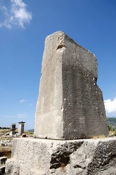 The Inscribed Pillar at the Lycian site of Xanthos, UNESCO World Heritage Site