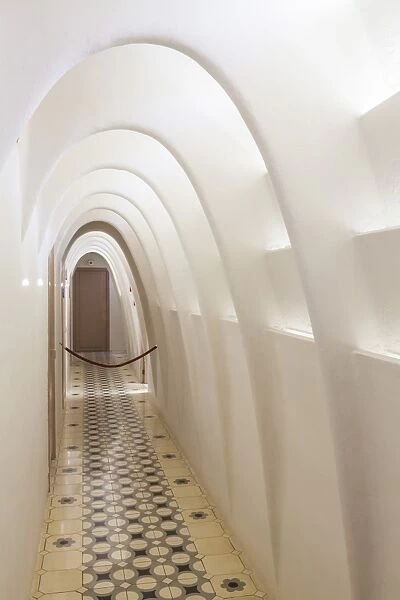 Inside corridor of Casa Batllo, a modernist building by Antoni Gaudi, UNESCO World Heritage Site
