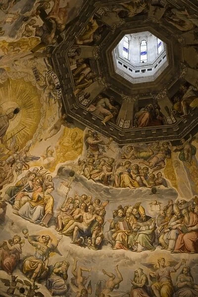 Inside the dome of the Duomo, Florence, Tuscany, Italy, Europe