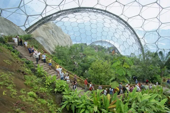 Framed Print : Inside the Humid Tropics biome at the Eden project, opened in 2001 at a china clay pit near St Framed Print : Inside the Humid Tropics biome at the Eden project, opened in 2001 at a china clay pit near St
