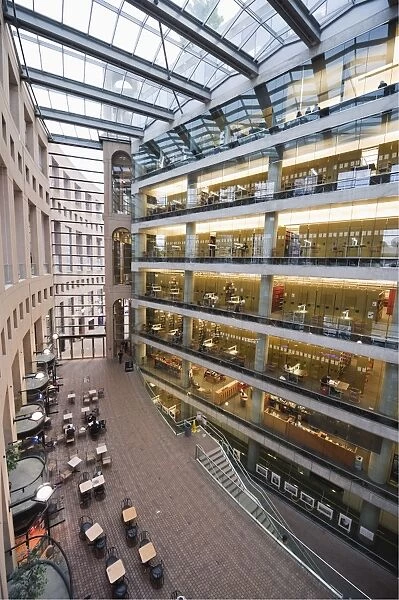 Inside Vancouver Public Library, designed by Moshe Safdie, Vancouver, British Columbia