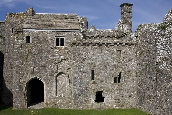 Inside Weobley castle, Gower, West Glamorgan, Wales, United Kingdom, Europe