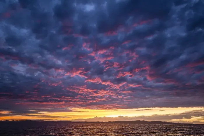 Framed Print : Intense clouds and sunset over Baja Peninsula from Isla Ildefonso, Baja California Sur Framed Print : Intense clouds and sunset over Baja Peninsula from Isla Ildefonso, Baja California Sur