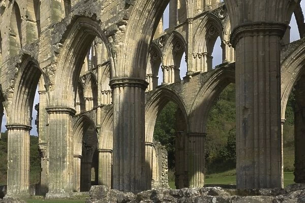Interior, 13th century Rievaulx Abbey, near Helmsley, North Yorkshire, England