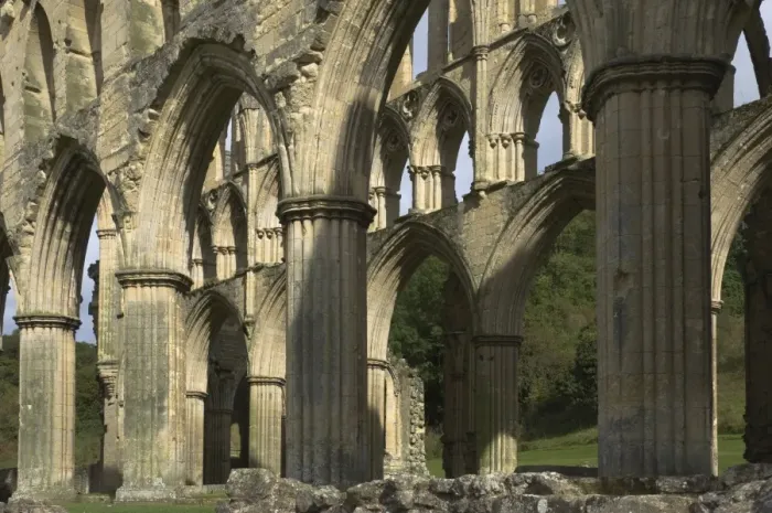 Framed Print : Interior, 13th century Rievaulx Abbey, near Helmsley, North Yorkshire, England