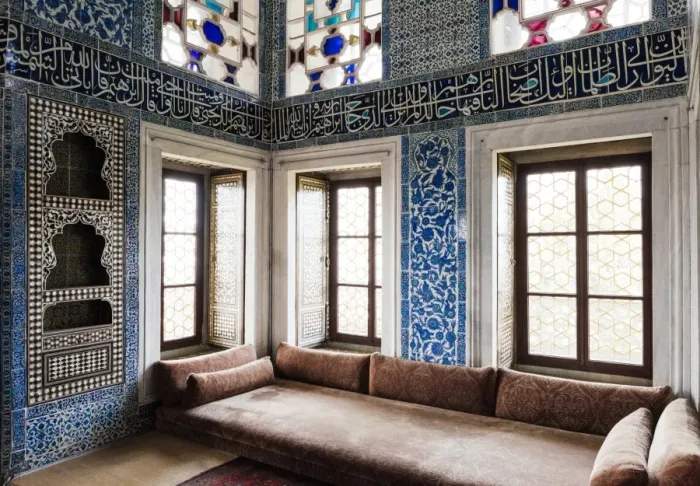 Framed Print : Interior of Baghdad Kiosk, Topkapi Palace, UNESCO World Heritage Site, Sultanahmet