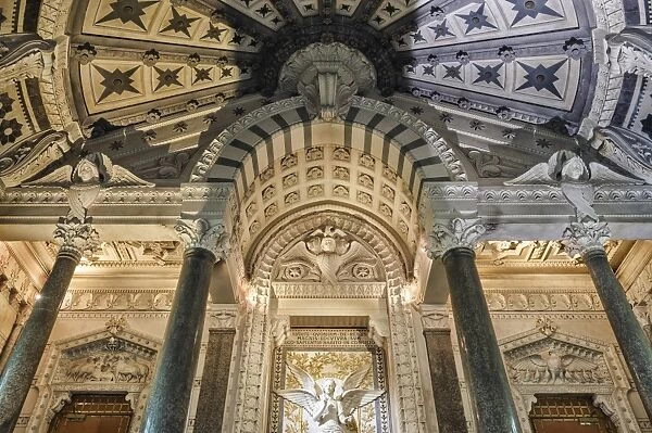 Interior, Basilica Notre-Dame de Fourviere, UNESCO World Heritage Site, Lyon, Rhone