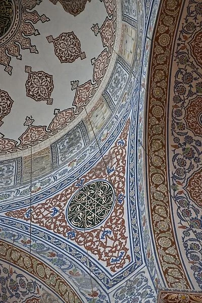 Detail of the interior of the Blue Mosque, Istanbul, Turkey, Europe