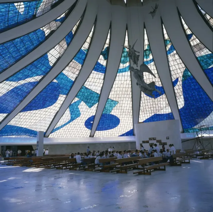 Framed Print : Interior of the Catedral Metropolitana, Brasilia, Brazil, South America
