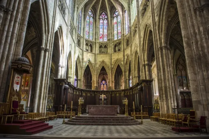 Framed Print : Interior of the Cathedral of Bordeaux, Aquitaine, France, Europe Framed Print : Interior of the Cathedral of Bordeaux, Aquitaine, France, Europe