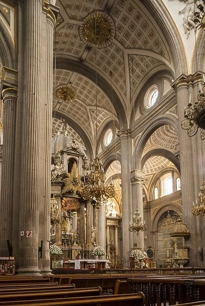 Interior of Cathedral, Puebla City, Puebla, Mexico, North America