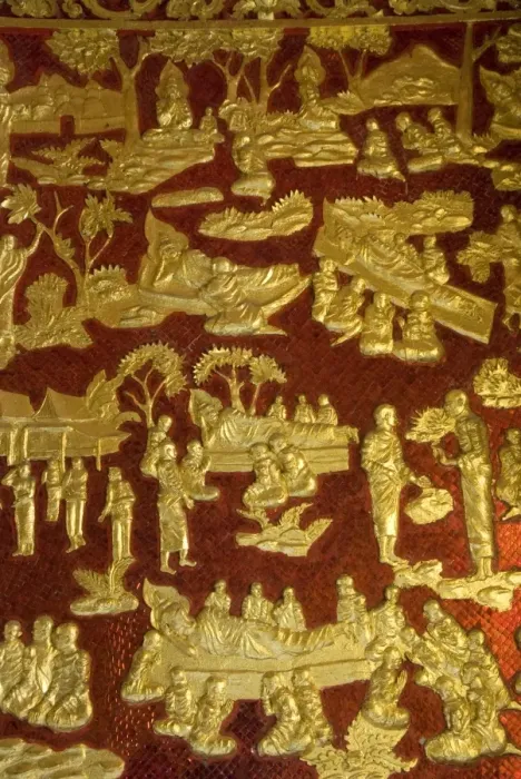Framed Print : Interior deocrative panels, Wat Sen, Luang Prabang, Laos, Indochina, Southeast Asia, Asia Framed Print : Interior deocrative panels, Wat Sen, Luang Prabang, Laos, Indochina, Southeast Asia, Asia