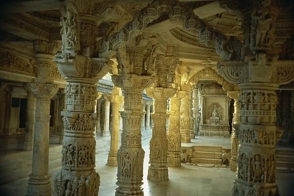 Interior, Dillawara Temple, Mount Abu, Rajasthan state, India, Asia