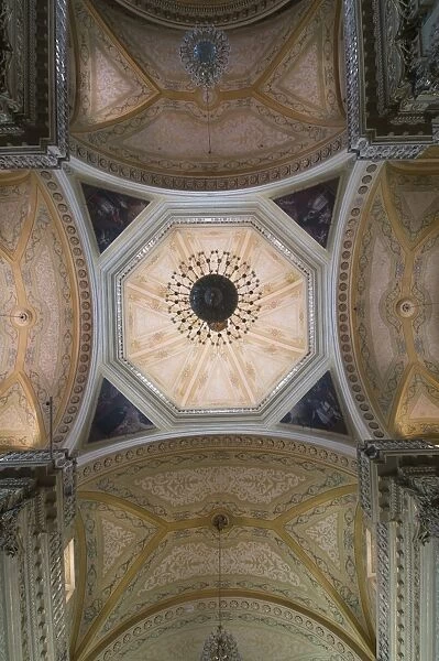 Interior dome of the church of Iglesia de San Diego in Guanajuato, a UNESCO World Heritage Site