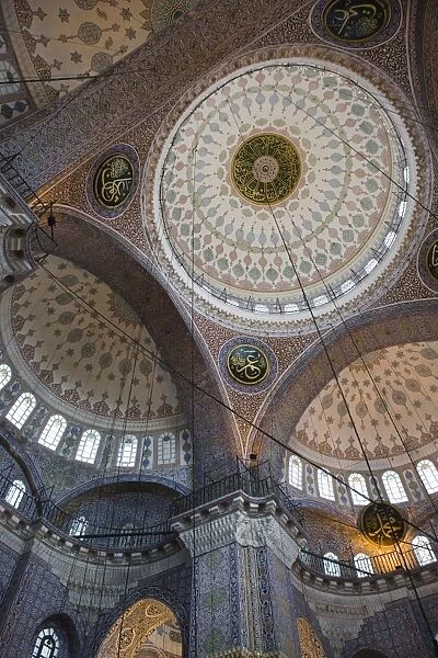 Interior, dome, New Mosque, Istanbul, Turkey, Europe