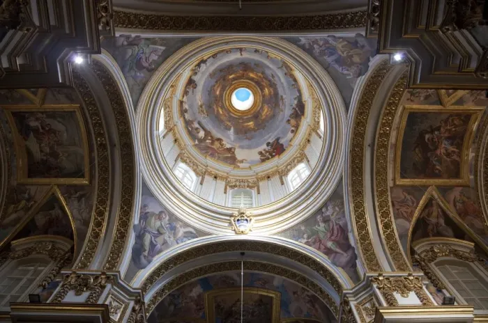 Framed Print : Interior of dome, St. Pauls Cathedral, Mdina, Malta, Europe Framed Print : Interior of dome, St. Pauls Cathedral, Mdina, Malta, Europe
