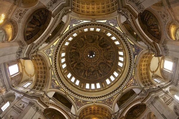 Interior of the dome of St Pauls Cathedral, London, England, UK, United Kingdom