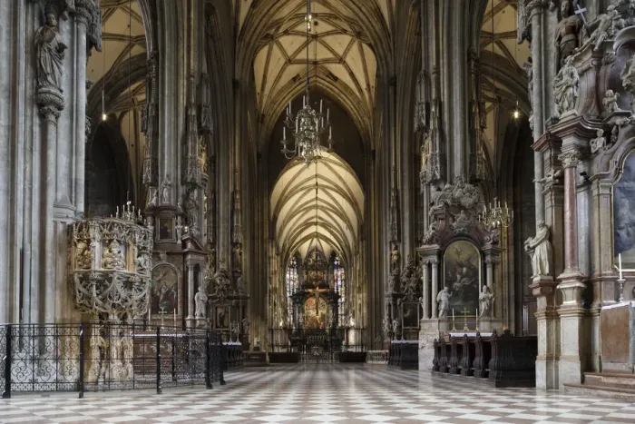 Framed Print : The interior of Domkirche Saint Stephan Cathedral, Vienna, Austria, Europe Framed Print : The interior of Domkirche Saint Stephan Cathedral, Vienna, Austria, Europe