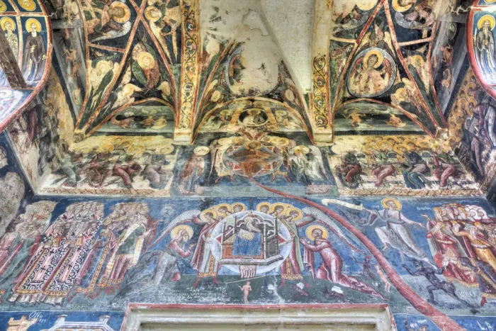 Framed Print : Interior Frescoes, Moldovita Monastery, 1532, UNESCO World Heritage Site, Vatra Moldovitei Framed Print : Interior Frescoes, Moldovita Monastery, 1532, UNESCO World Heritage Site, Vatra Moldovitei