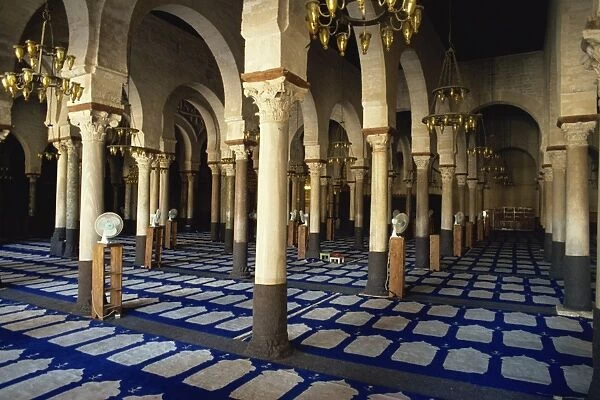 Interior, Grand Mosque, Kairouan, UNESCO World Heritage Site, Tunisia, North Africa