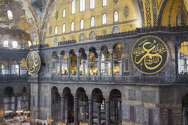 Interior of the Hagia Sophia, UNESCO World Heritage Site, Istanbul, Turkey, Europe