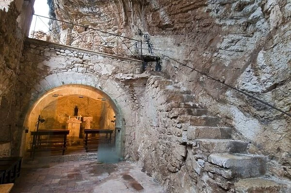 Interior, hermitage of San Cataldo, Cottanello, Rieti, Lazio (Latium), Italy, Europe