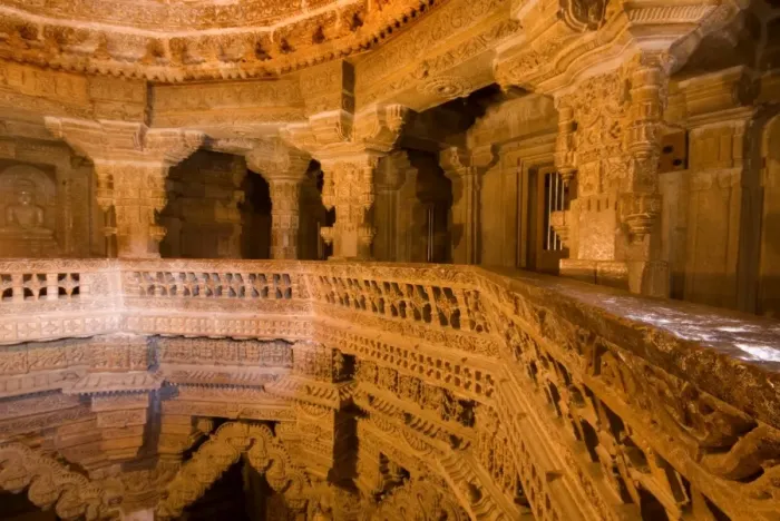 Framed Print : Interior of Jain Temple, Jaisalmer, Rajasthan, India, Asia Framed Print : Interior of Jain Temple, Jaisalmer, Rajasthan, India, Asia