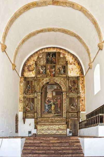 Interior of the Manueline Church da Misericordia, Main Altar, Silves, Algarve, Portugal, Europe