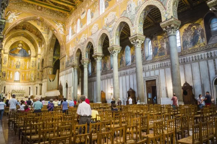Framed Print : Interior of Monreale Cathedral (Duomo di Monreale) at Monreale, near Palermo, Sicily, Italy, Europe Framed Print : Interior of Monreale Cathedral (Duomo di Monreale) at Monreale, near Palermo, Sicily, Italy, Europe