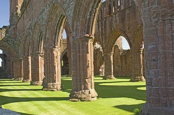 Interior of the nave of the 13th century Cistercian Sweetheart Abbey
