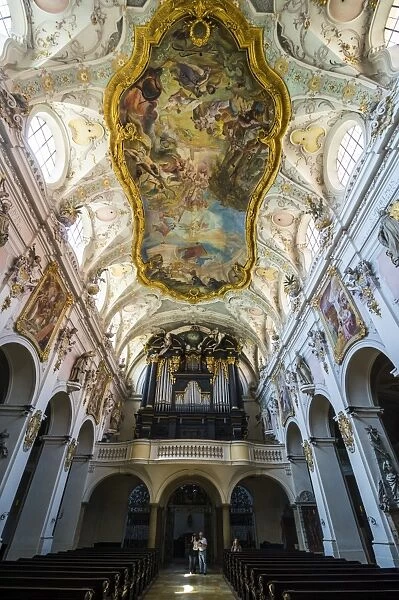 Interior of the Romanesque St. Emmerams Basilica (abbey) now known as Schloss Thurn und Taxis
