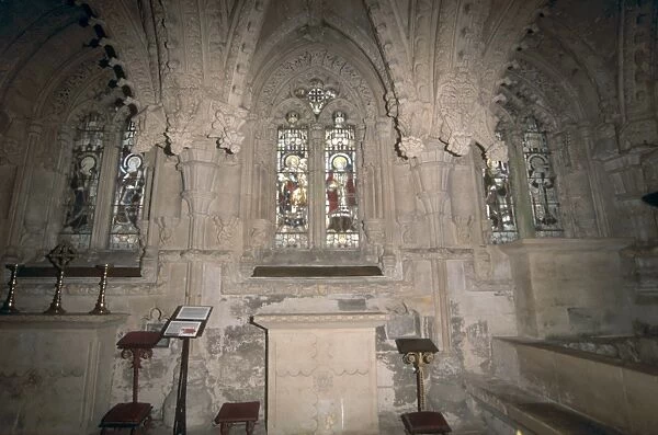 Interior, Rosslyn chapel dating from the 15th century