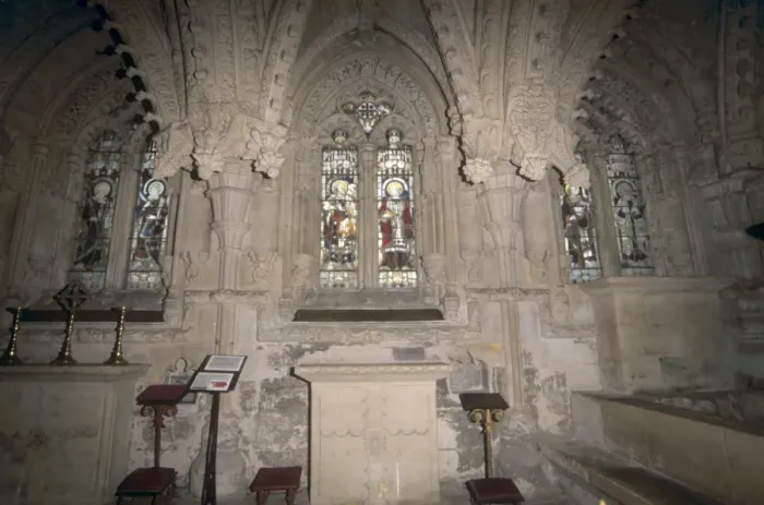 Framed Print : Interior, Rosslyn chapel dating from the 15th century