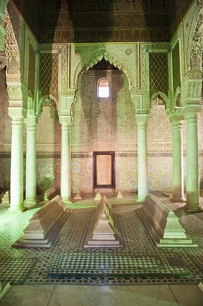 Interior of the Saadien Tombs, Marrakech, Morocco, North Africa, Africa