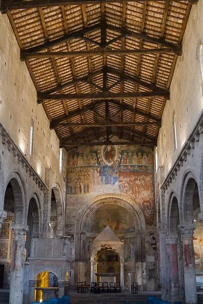 Interior of Santa Maria Maggiore Church, Tuscania, Viterbo province, Latium, Italy, Europe