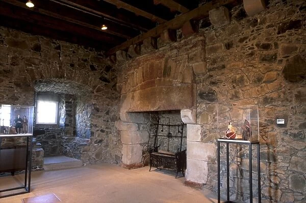 Interior of Smailholm Tower dating from the 16th century near Kelso