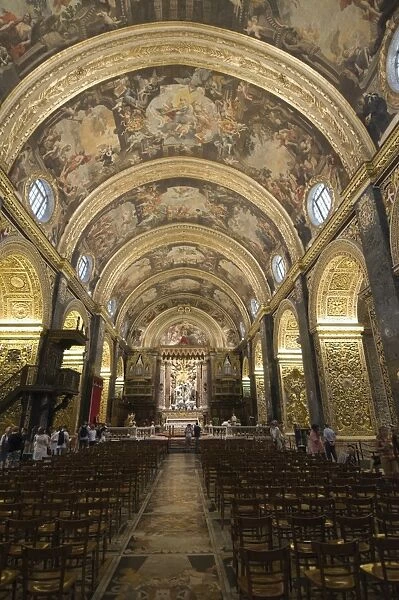 Interior of St. Johns Co-Cathedral, Valletta, Malta, Europe
