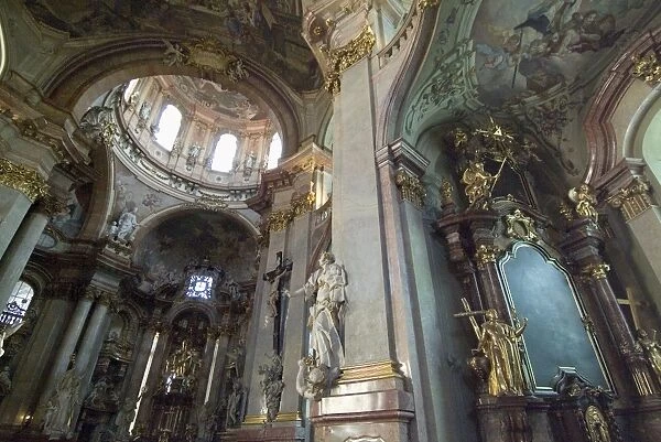 Interior of St. Nicholas Church, Mala Strana, Prague, Czech Republic, Europe