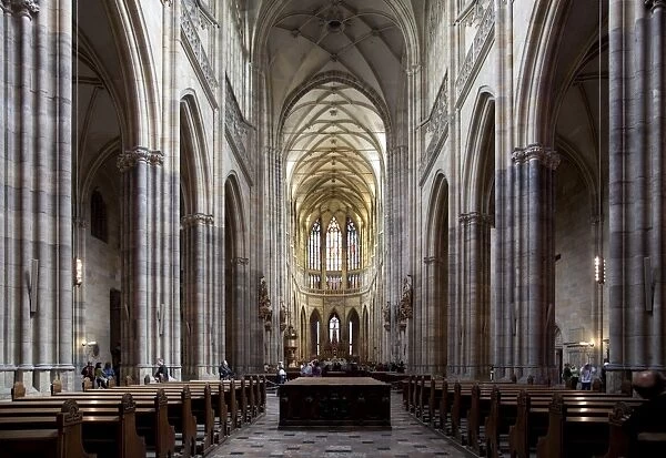 Interior of St. Vituss Cathedral looking east, Prague Castle, Prague
