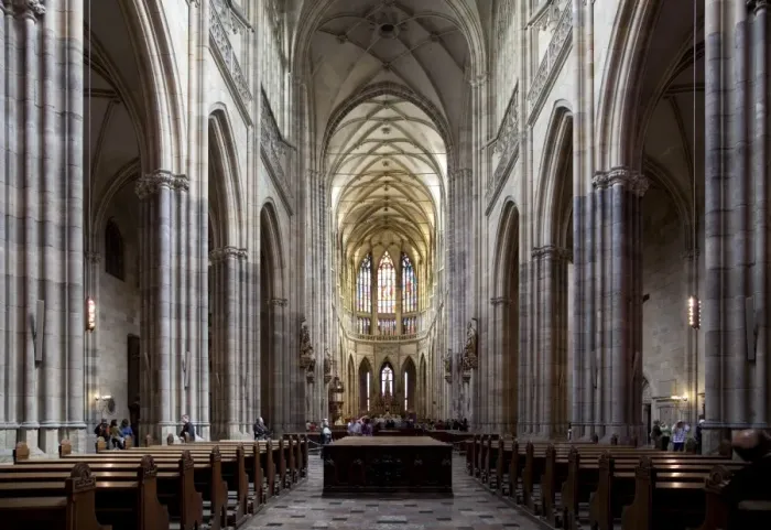 Framed Print : Interior of St. Vituss Cathedral looking east, Prague Castle, Prague Framed Print : Interior of St. Vituss Cathedral looking east, Prague Castle, Prague